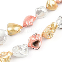 Natural Sea Shell Beads Strands, Dyed, Square Chip, White,  1~3.5x4.5~10x4.5~10mm, Hole: 0.5mm, 16.1 inch~16.9 inch