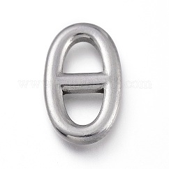 Anlaufgeschützte Verbindungsanhänger aus Edelstahl 304, Marineblaue Mesh-Anhänger, Meeres-Mesh-Anhänger, Oval, Edelstahl Farbe, 14.5x8.5x2 mm, 3.5x4 mm Innen Durchmesser