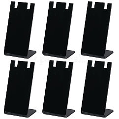 10 expositor de pendientes colgantes individuales de acrílico en forma de L, Rectángulo, negro, 8.5x4.4x3.5x8.2 cm