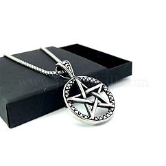 Collier avec pendentif étoile en acier titane de style punk, bijoux fantaisie en acier inoxydable