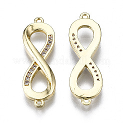Connettori di collegamento in ottone con micro pavé di zirconia cubica trasparente&nbsp;ZIRC-S069-038G