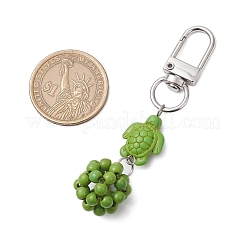 Decorazioni pendenti con perline sintetiche turchesi rotonde e tartarughe marine&nbsp;HJEW-JM03101-01