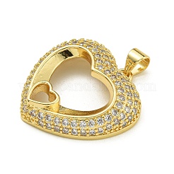 Ciondoli in ottone con placcatura a cremagliera con micro pavé di zirconi chiari&nbsp;KK-Z067-11G