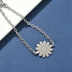Daisy-Link-Armbänder aus Edelstahl 304&nbsp;BJEW-F500-01P