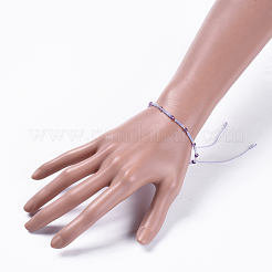 Bracciali con perline intrecciati con filo di nylon regolabile&nbsp;BJEW-JB04376