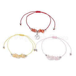 3 pz costellazioni regolabile in nylon intrecciato braccialetti di perline per donne e uomini&nbsp;BJEW-JB11325-01