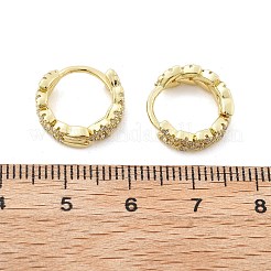 Orecchino a cerchio huggie a zirconi cubici in micro zircone d'ottone&nbsp;EJEW-N011-03G