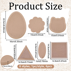 6 pièces 6 styles de planches de bois mdf&nbsp;DIY-OC0016-35