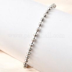 Braccialetti scorrevoli con perline rotonde in ottone per donna&nbsp;BJEW-D317-13P