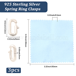 3 Stück 925 Sterlingsilber-Federtorringe&nbsp;STER-BBC0008-64A-S