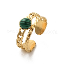 Natürliche Malachit Fingerringe&nbsp;RJEW-K290-01G