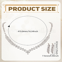 1 ensemble de bijoux en fer. Ensembles de collier et de boucles d'oreilles à strass&nbsp;SJEW-LP0001-32S