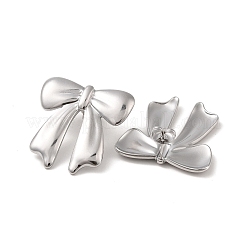 Orecchini a bottone in acciaio inossidabile 304 con fiocco anti-ossidazione per donna&nbsp;EJEW-L272-026P-02