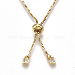 Verstellbare messing zirkonia (zufällige mischfarbe) slider armbänder&nbsp;BJEW-S141-01