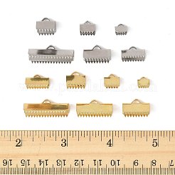 50 Stück 13 Stile 304 Edelstahlband-Crimpenden&nbsp;STAS-FS0002-03
