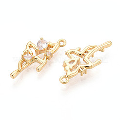 Pendentifs en zircone cubique clair en laiton&nbsp;KK-T077-63G