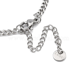 Collier pendentif en acier inoxydable 304 avec micro pavé de zircone cubique transparente et chaîne torsadée&nbsp;NJEW-P318-01P