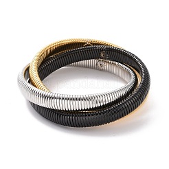 Pulsera de cadena de serpiente plana entrelazada de acero inoxidable 304&nbsp;BJEW-G642-01P