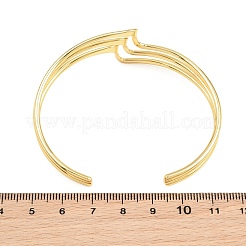 Brazaletes de latón con una línea ondulada y puño abierto para mujer&nbsp;KK-CBA5A76-02G
