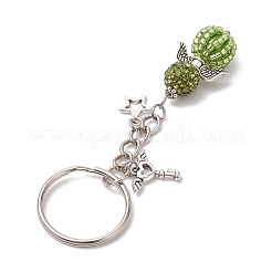 Porte-clés en alliage avec perles de rocaille en verre&nbsp;KEYC-MZ00010-05