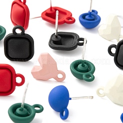 Risultati degli orecchini a bottone in lega verniciati a spruzzo 24pcs 6 stile&nbsp;FIND-LS0001-68