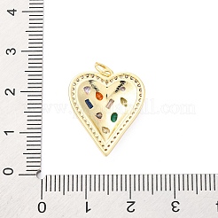 Pendentifs avec zircon cubiques à micro-pavés en laiton&nbsp;KK-D325-58G-02