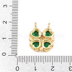 Pendentifs fendus en laiton micro-pavé de zircon cubique vert&nbsp;KK-E798-04G