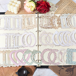 4 Set mit 4 Scrapbooking-Papierblöcken im Retro-Stil mit geprägtem Rahmen.&nbsp;DIY-CP0012-61