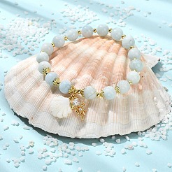 Natürliche aquamarine Perlenarmbänder&nbsp;BJEW-JB14149-02