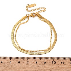 Mehrreihiges Armband aus 304 Edelstahl&nbsp;BJEW-I304-02G