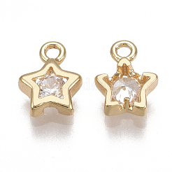 Latón charms de circonio cúbico&nbsp;KK-T038-356G