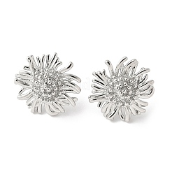 Blumenohrstecker aus Messing für Damen&nbsp;EJEW-M099-01P