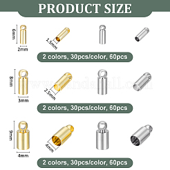 180 Stück 6 Stile Messing Kordelende&nbsp;DIY-PH0029-82