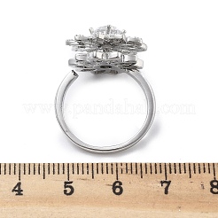 Drehbare offene Manschettenringe mit Sonnenblumenmotiv für Damen&nbsp;RJEW-S402-09P