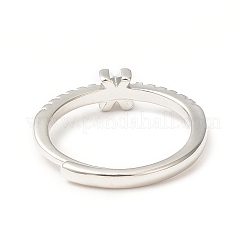 Verstellbarer Ring mit klarem Zirkonia-Anfangsbuchstaben&nbsp;RJEW-C052-01P-X