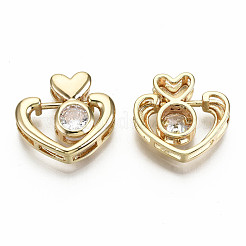 Messing Micro Pave klare Zirkonia Folie Charms&nbsp;KK-S356-213G-NF