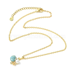 Collares con colgante de animal marino de aleación esmaltada para playa de verano&nbsp;NJEW-JN06635