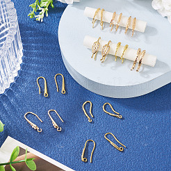 20 Stück Messing-Ohrringhaken in 10 Stilen&nbsp;KK-TA0002-46