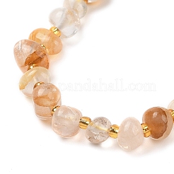Set di bracciali e collane con perline di quarzo ematoide giallo naturale&nbsp;SJEW-P004-01P-05