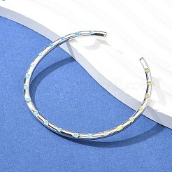 Messing Armreifen mit offener Manschette für Damen&nbsp;BJEW-G736-12P-01