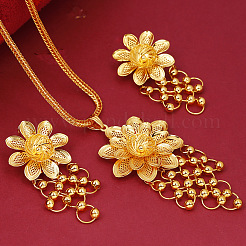 Collana pendente in lega a forma di fiore e set di orecchini a bottone&nbsp;FS-WG70EA9-01