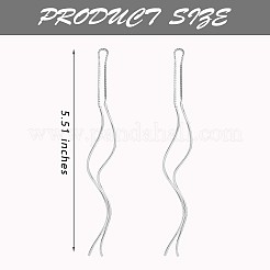 Anlaufschutz rhodiniert 925 Sterling Silber lineare Welle Charms Ohrstecker&nbsp;JE1036A