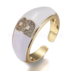 Messing Micro Pave klare Manschettenringe aus Zirkonia&nbsp;RJEW-H538-03G-B