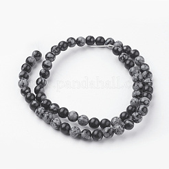 Natur Schneeflocken-Obsidian Perlenstränge&nbsp;G-G735-72-6mm