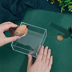 Quadratische transparente Schmuckverpackungsboxen aus Acryl mit Deckel&nbsp;CON-WH0085-169