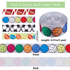 20 m 4 Stile Polyester-Ripsbänder mit Sportball-Aufdruck&nbsp;OCOR-PH0003-97