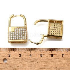 Gestell-Beschichtung Messing Micro Pave Kubisch Zirkonia Creolen Ohrring Zubehörse&nbsp;EJEW-H143-11G