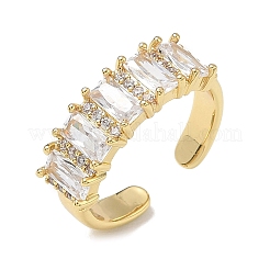 Bagues ouvertes en laiton avec micro pavé de zircones cubiques pour femmes&nbsp;RJEW-L343-16G-04