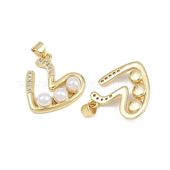 Pendentifs avec zircon cubiques à micro-pavés en laiton&nbsp;KK-C132-02A-G