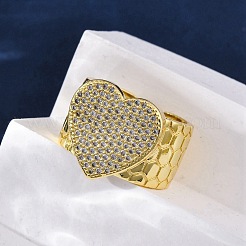Anelli per polsini da donna in ottone con micro pavé di zirconi trasparenti&nbsp;RJEW-H248-08G-03